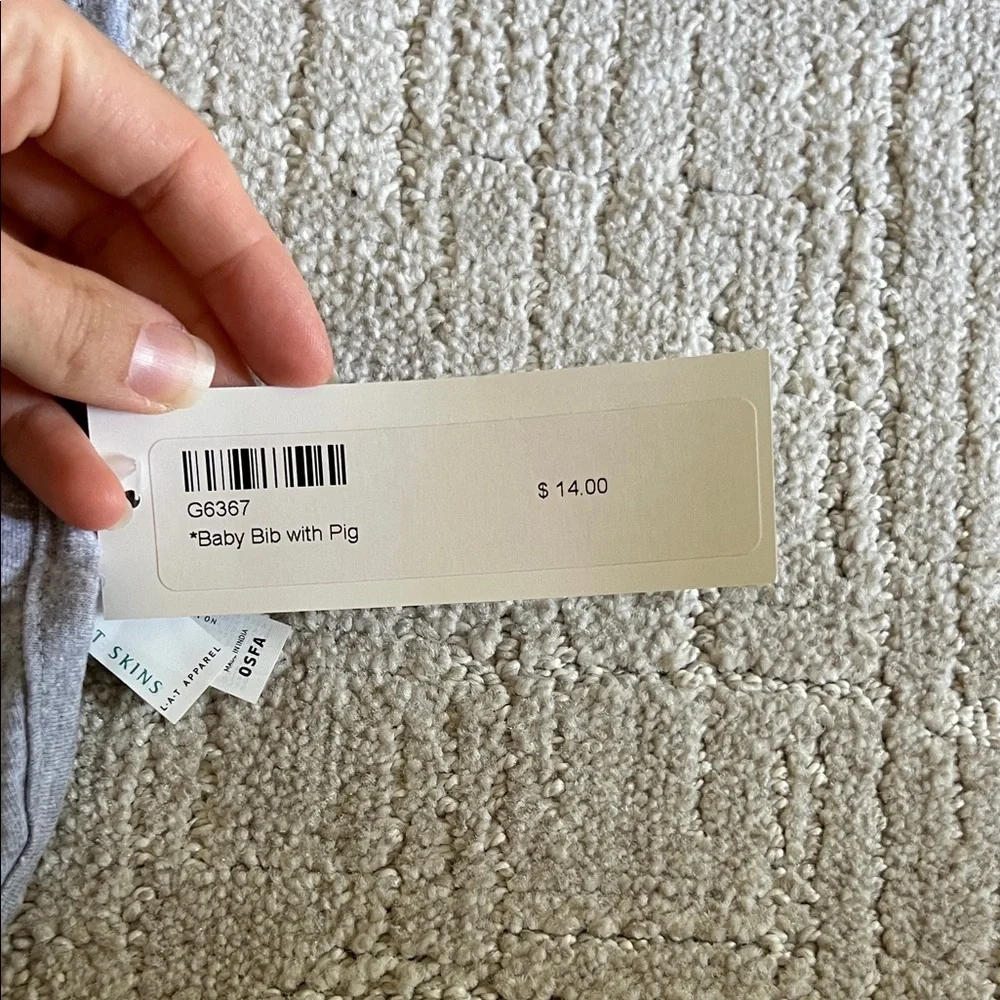 NWT SPAM gray bib